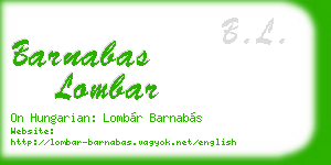 barnabas lombar business card